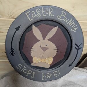 Handcrafted Spring Holiday Easter Bunny Decor, Signed Artist Michelle Kildow